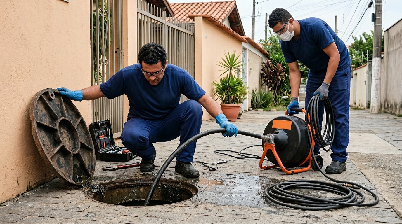 Desentupidora atendendo em residência em Aracaju-SE